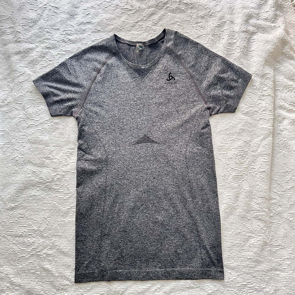 Odlo Woman's‎ Large Compression Performance Short Sleeve Gray Shirt Base Layer